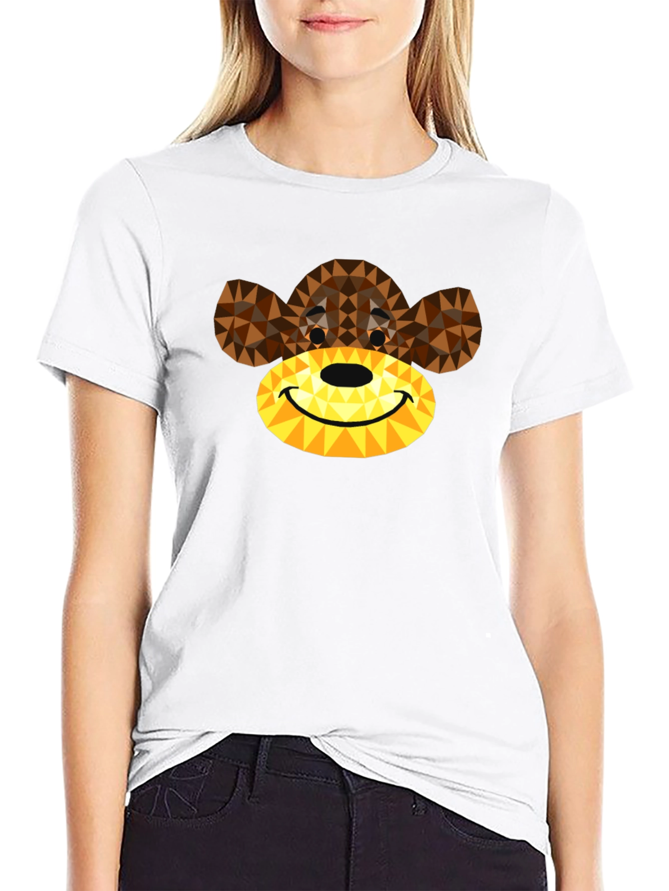 Geometric Monkey Graphic Tee - Modern Style