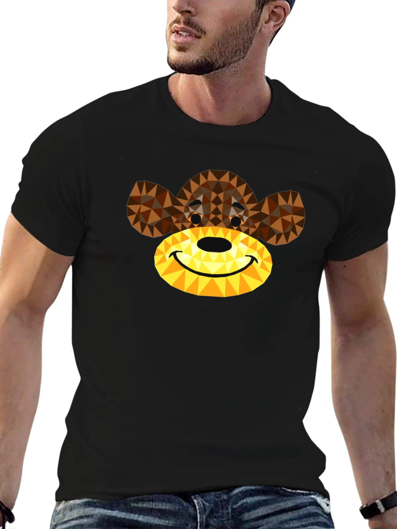 Geometric Monkey Graphic Tee - Modern Style