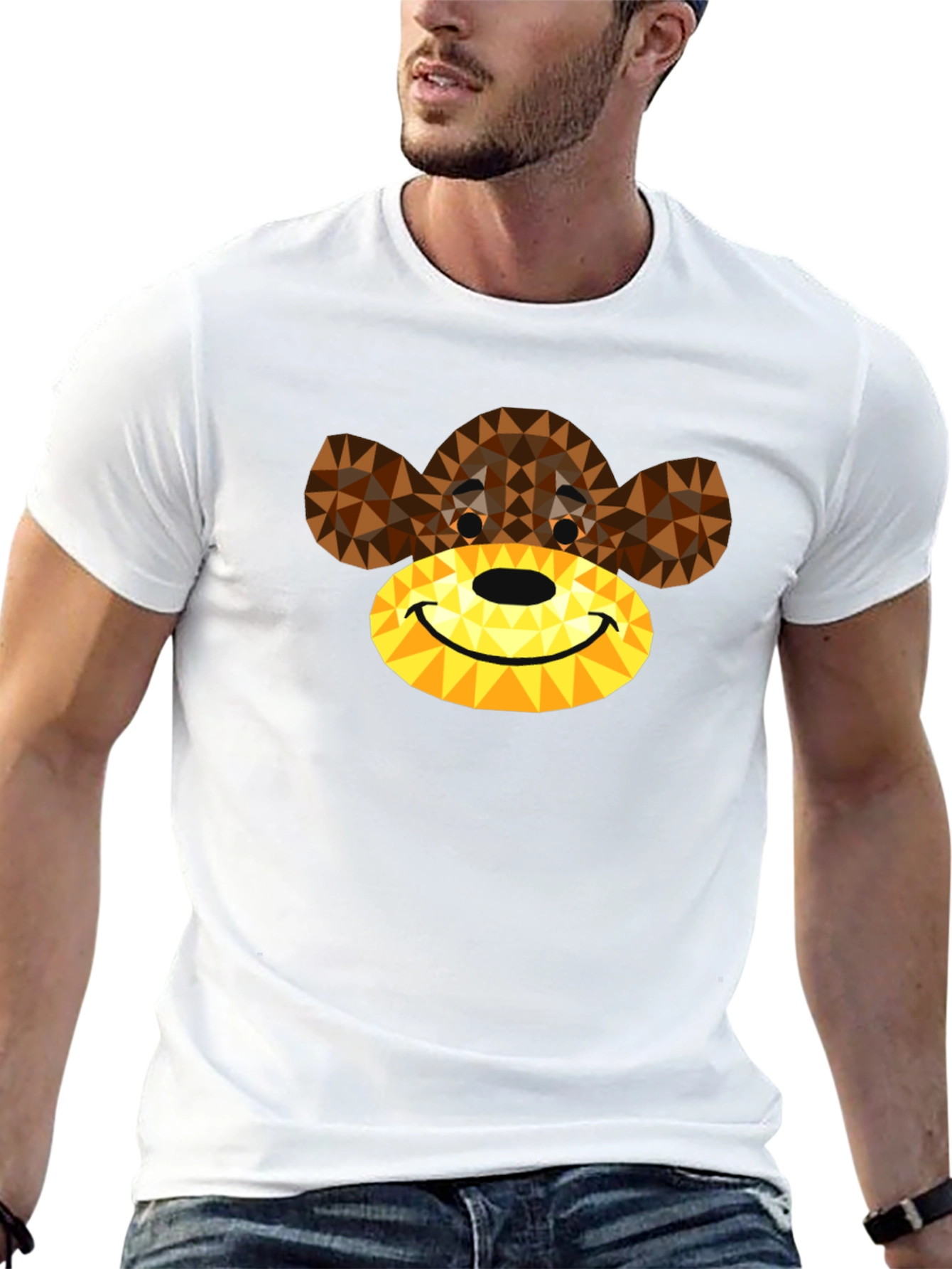 Geometric Monkey Graphic Tee - Modern Style