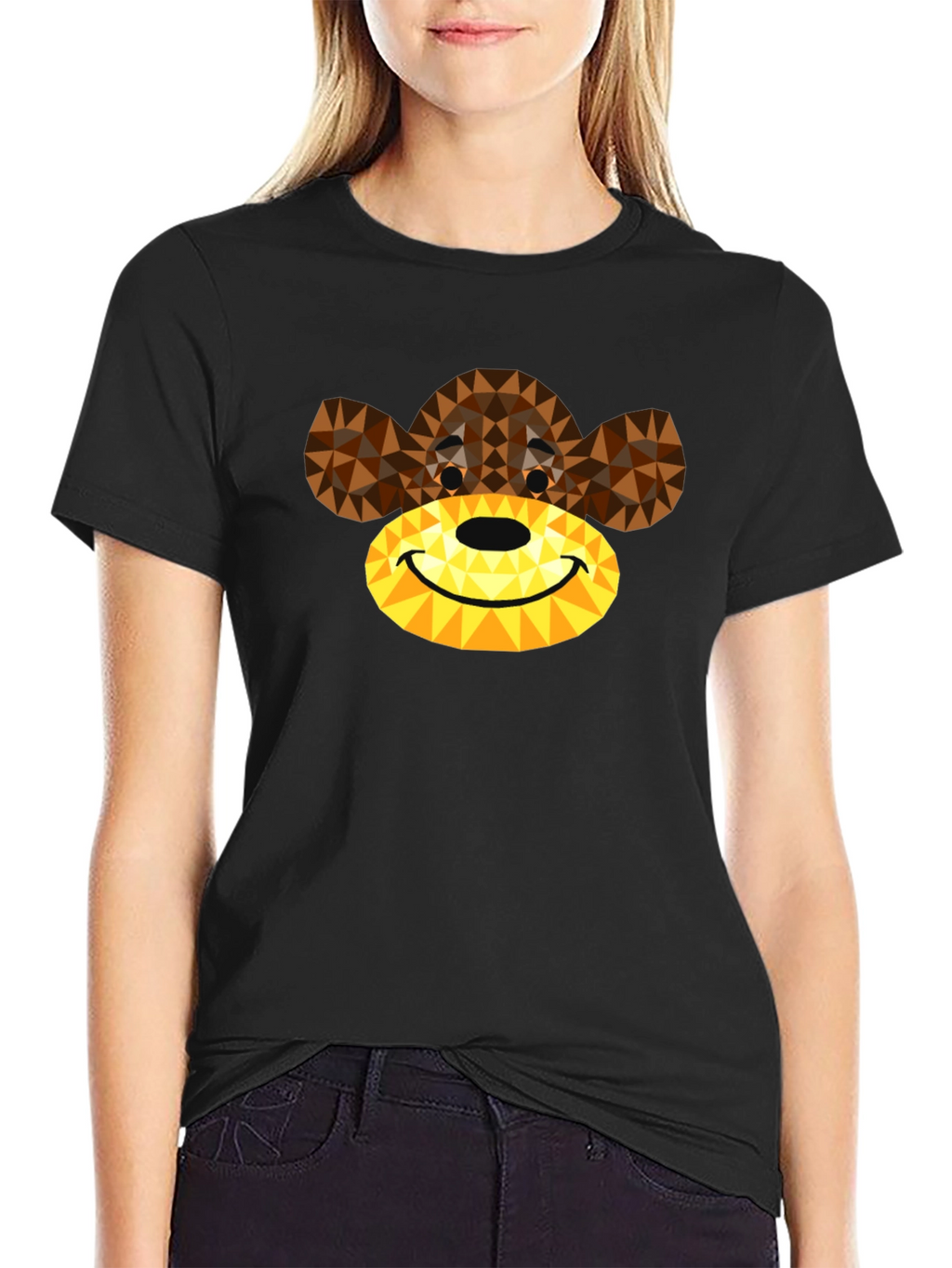 Geometric Monkey Graphic Tee - Modern Style