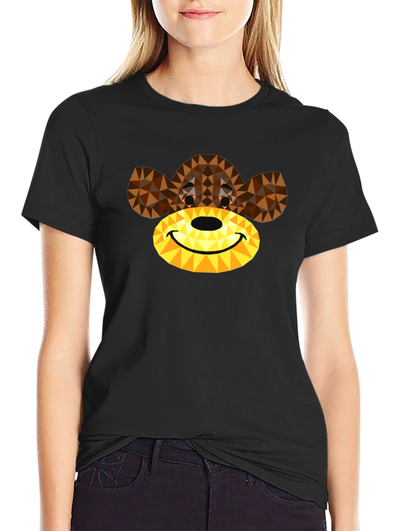 Geometric Monkey Graphic Tee - Modern Style