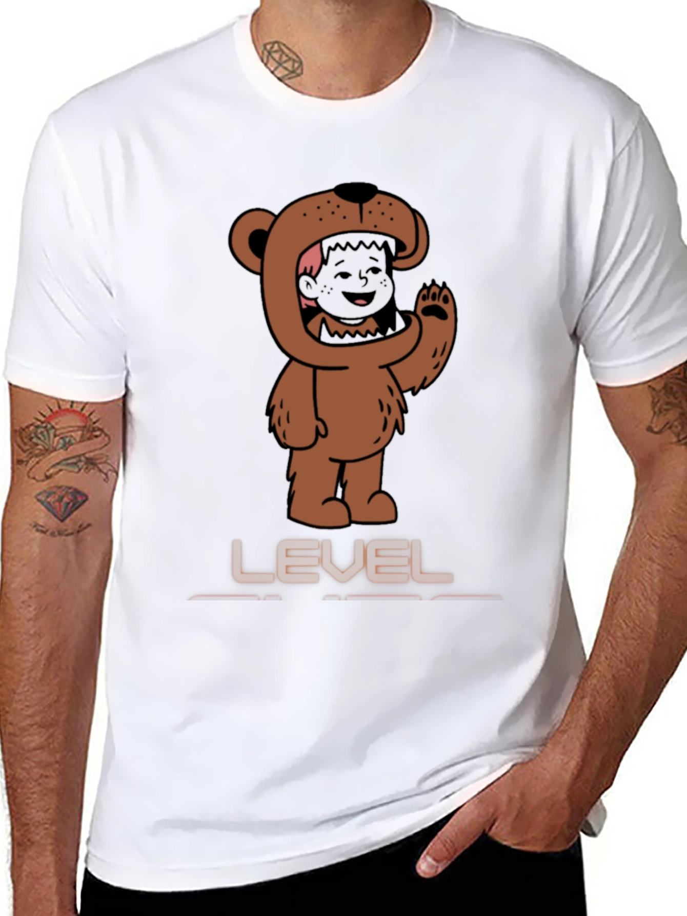 Cartoon Bear Character T-Shirt
