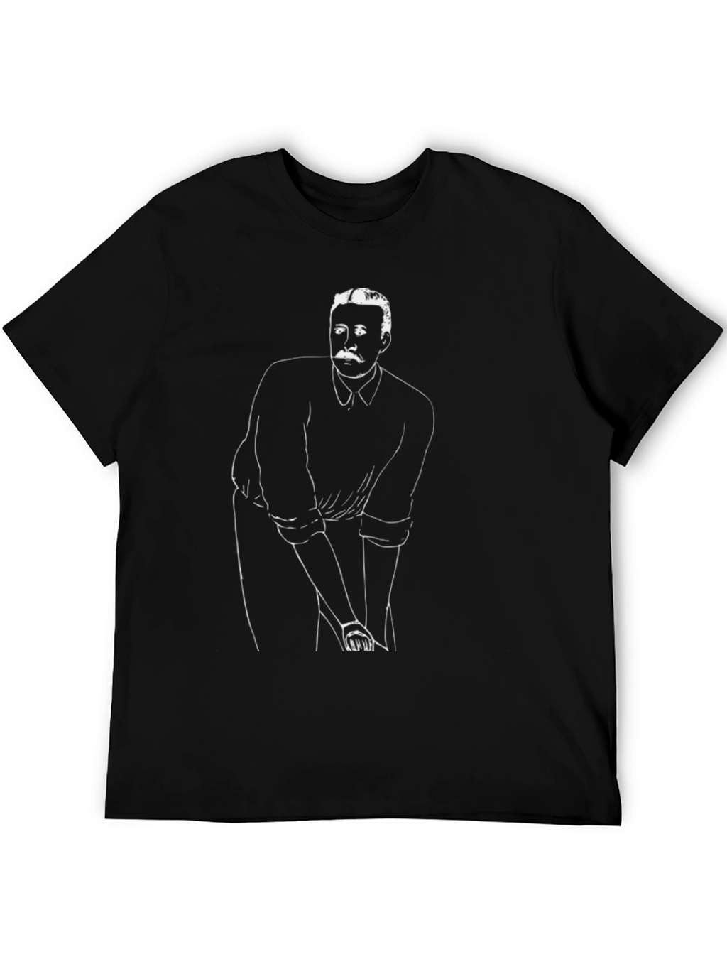 Mens Black T-Shirt with Golfer Graphic