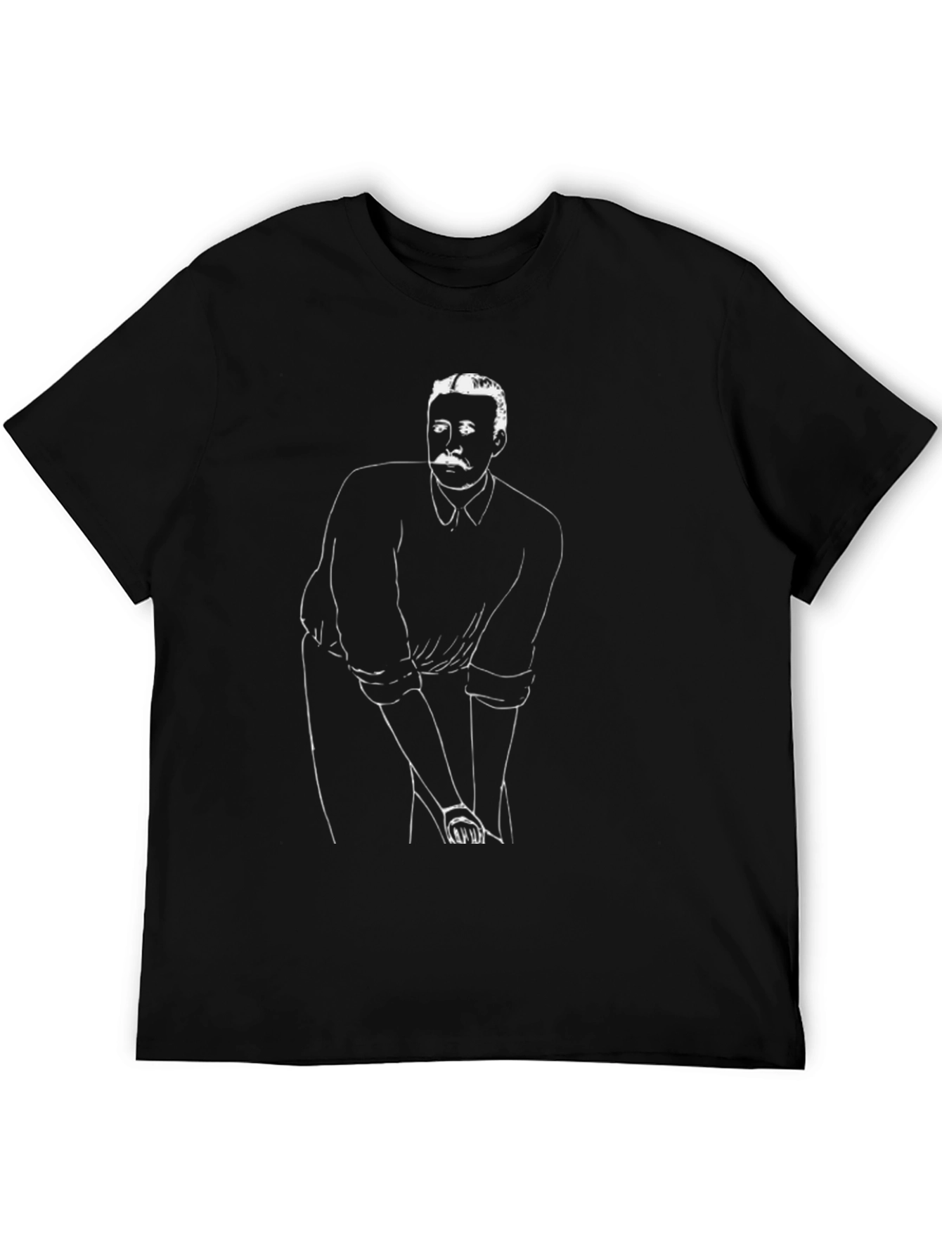 Mens Black T-Shirt with Golfer Graphic