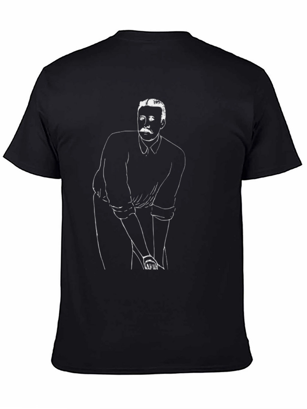 Mens Black T-Shirt with Golfer Graphic