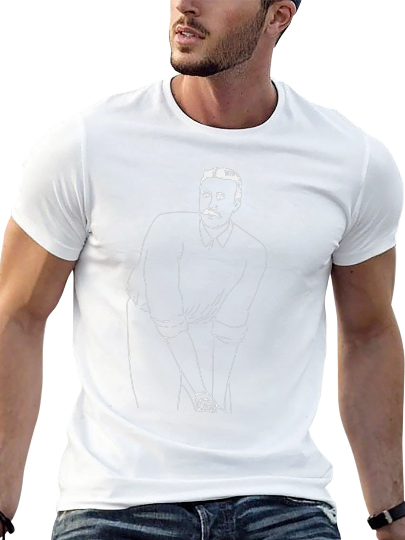 Mens Black T-Shirt with Golfer Graphic