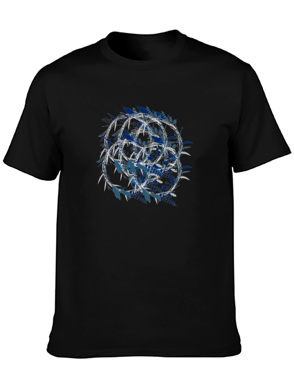 Geometric Circle Graphic Print Black T-Shirt