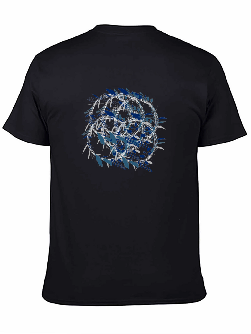 Geometric Circle Graphic Print Black T-Shirt