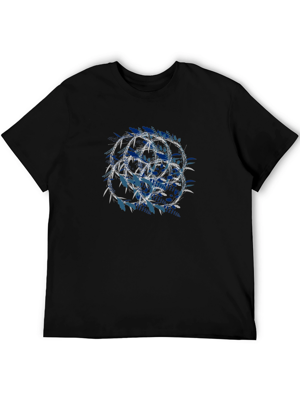 Geometric Circle Graphic Print Black T-Shirt
