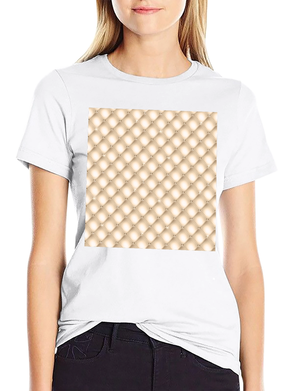 Tufted Pattern Graphic Tee - Unique Style