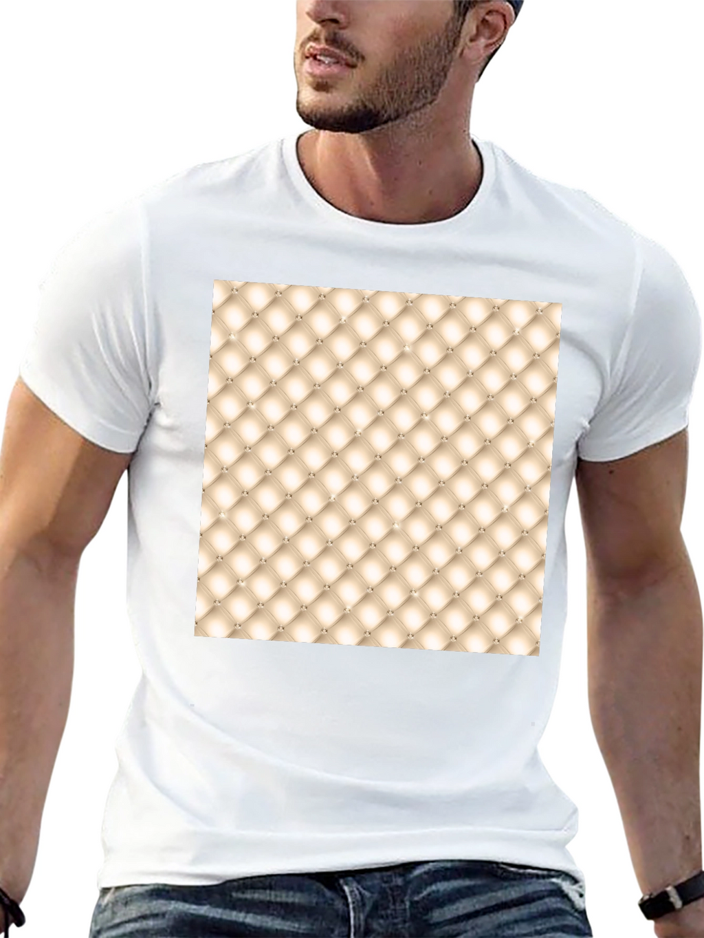 Tufted Pattern Graphic Tee - Unique Style