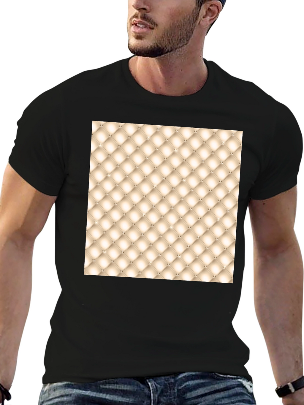 Tufted Pattern Graphic Tee - Unique Style
