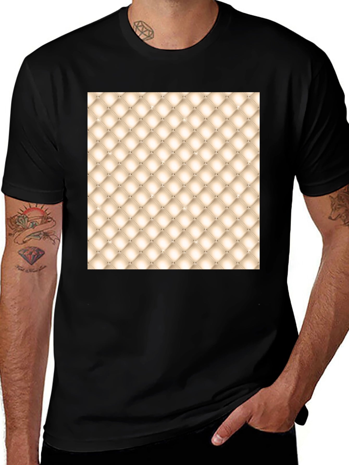 Tufted Pattern Graphic Tee - Unique Style