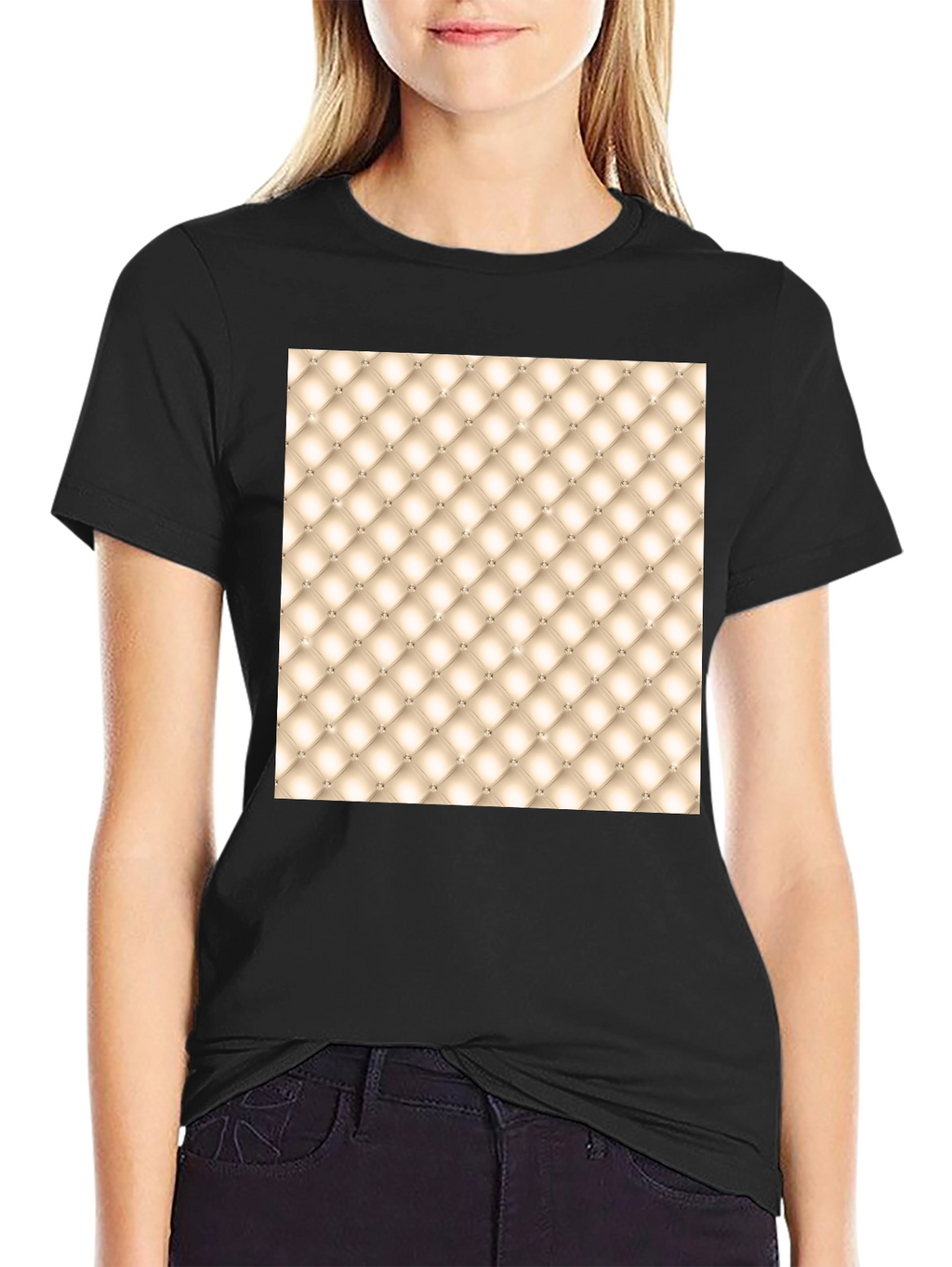 Tufted Pattern Graphic Tee - Unique Style
