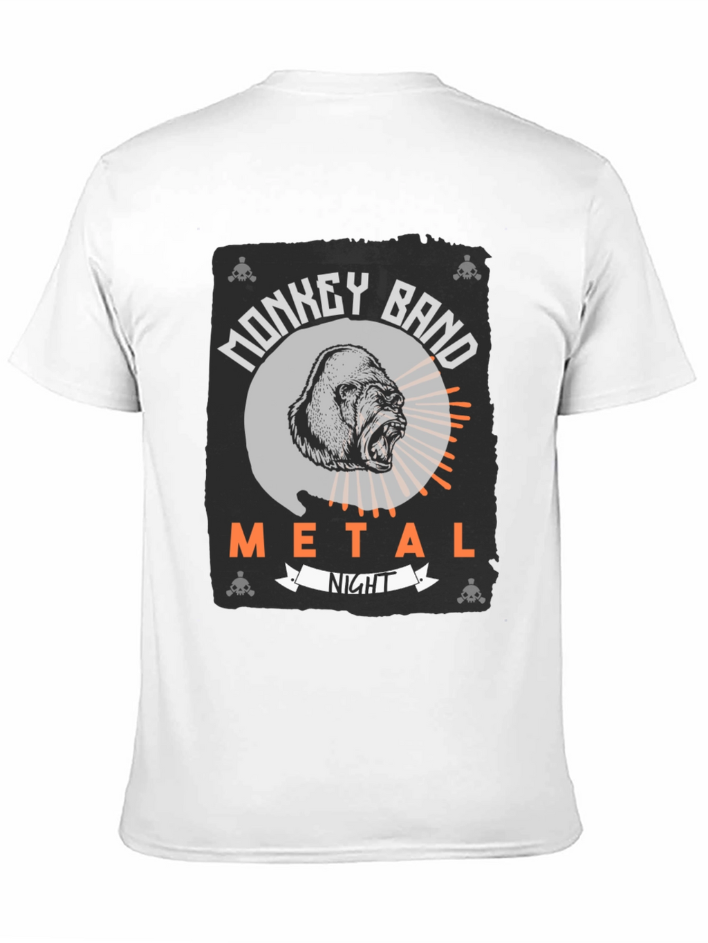 Monkey Band Metal Night Black Graphic T-Shirt