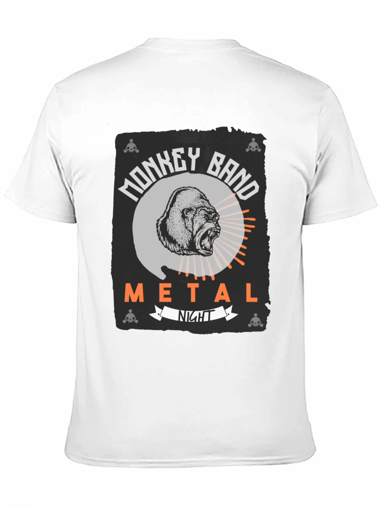 Monkey Band Metal Night Black Graphic T-Shirt