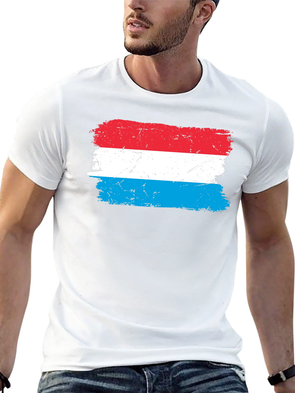 Luxembourg Flag T-Shirt - Distressed Design