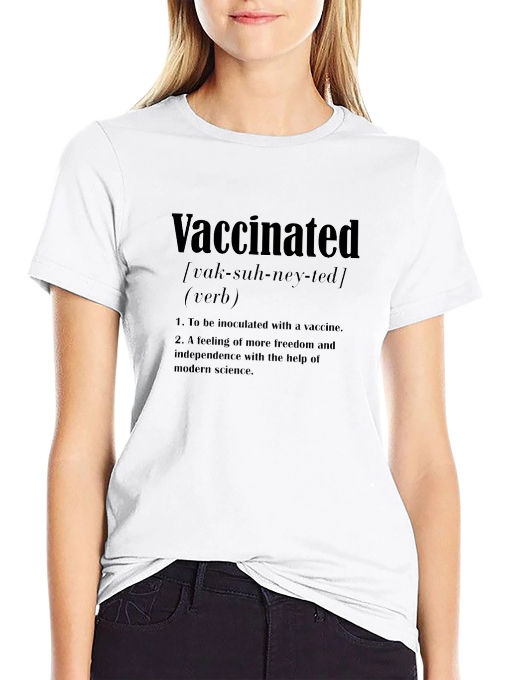 Vaccinated Definition Black T-Shirt