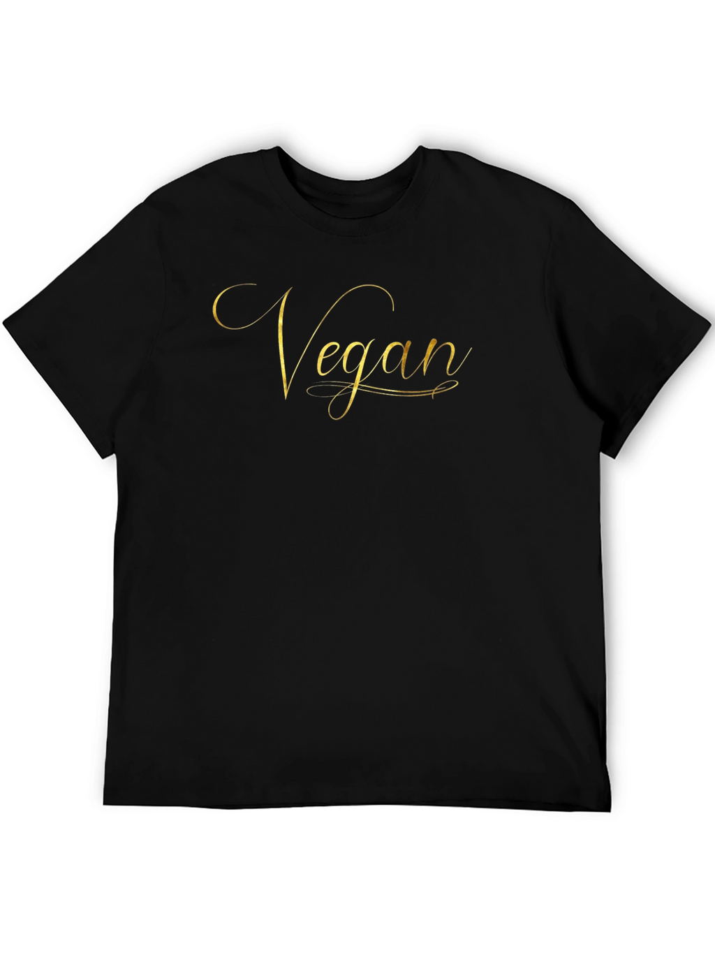 Vegan Gold Script Black T-Shirt