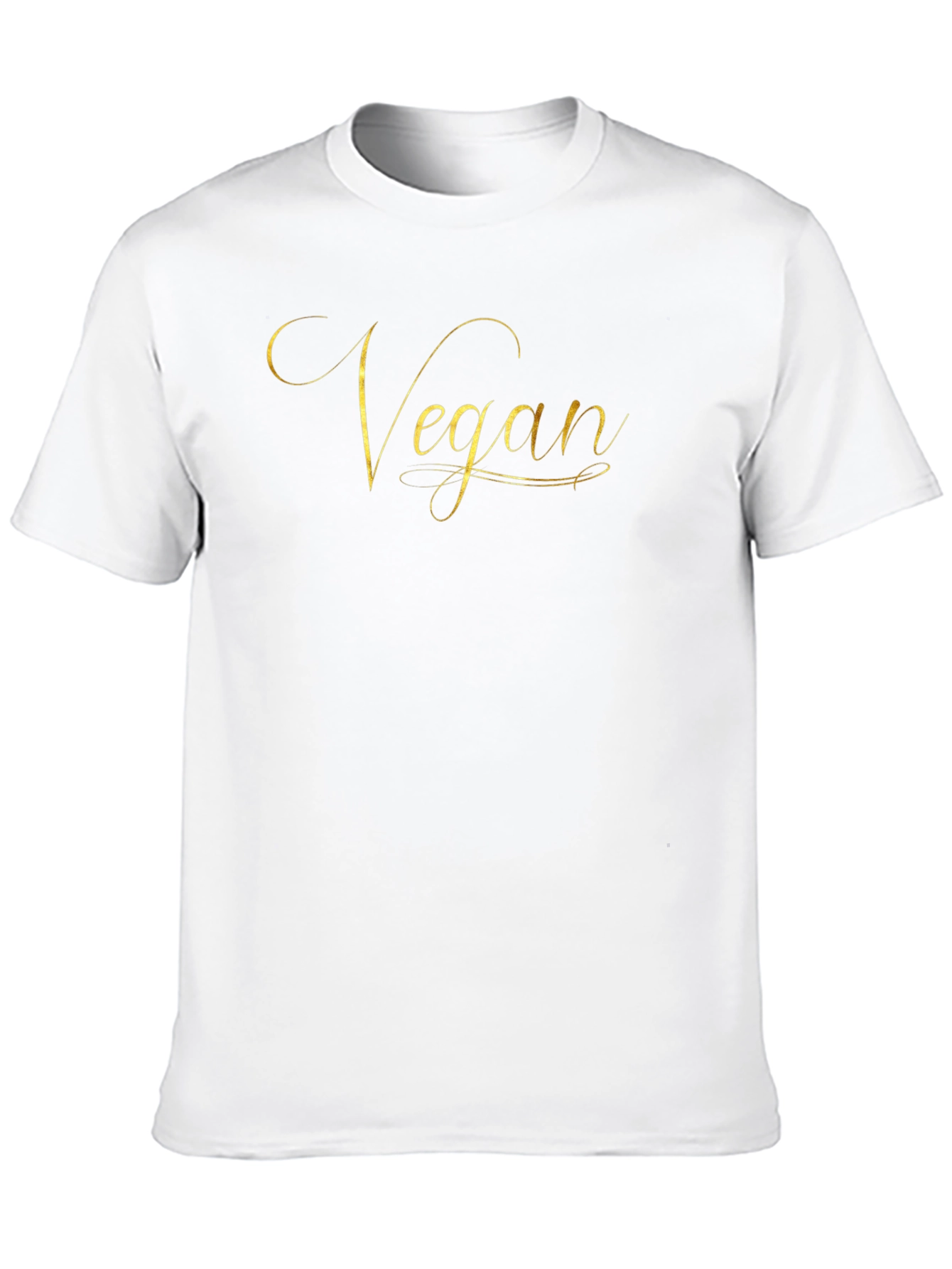 Vegan Gold Script Black T-Shirt