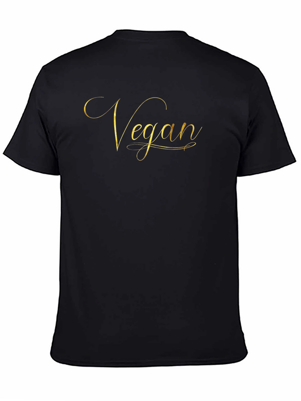 Vegan Gold Script Black T-Shirt