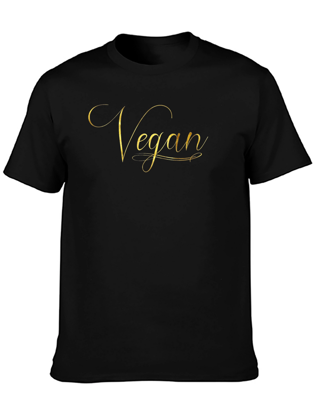Vegan Gold Script Black T-Shirt