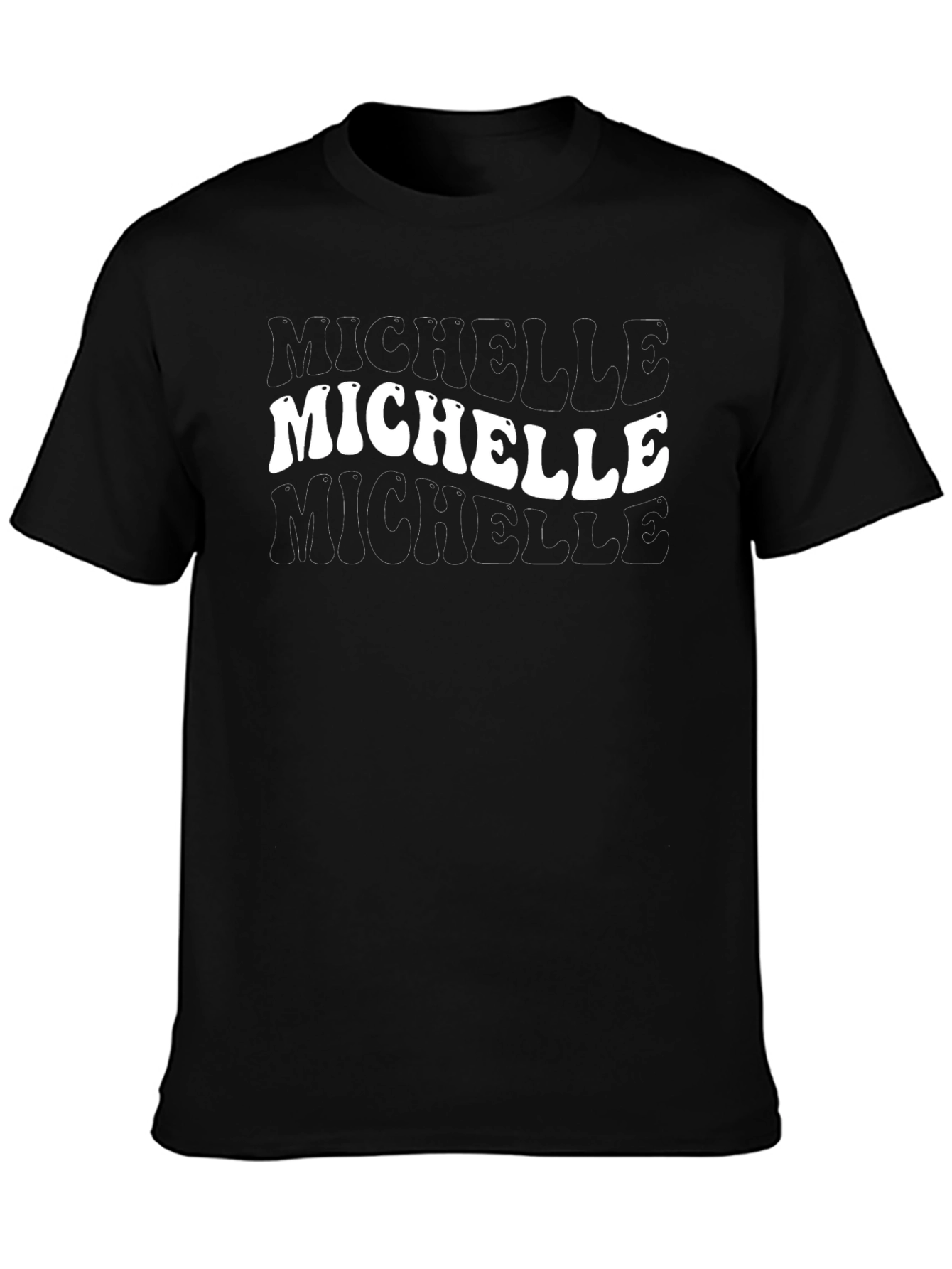 Michelle Retro Style Black T-Shirt