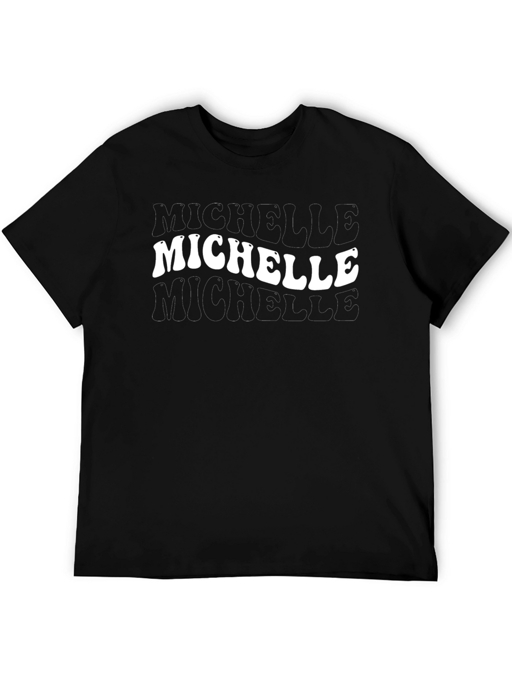 Michelle Retro Style Black T-Shirt