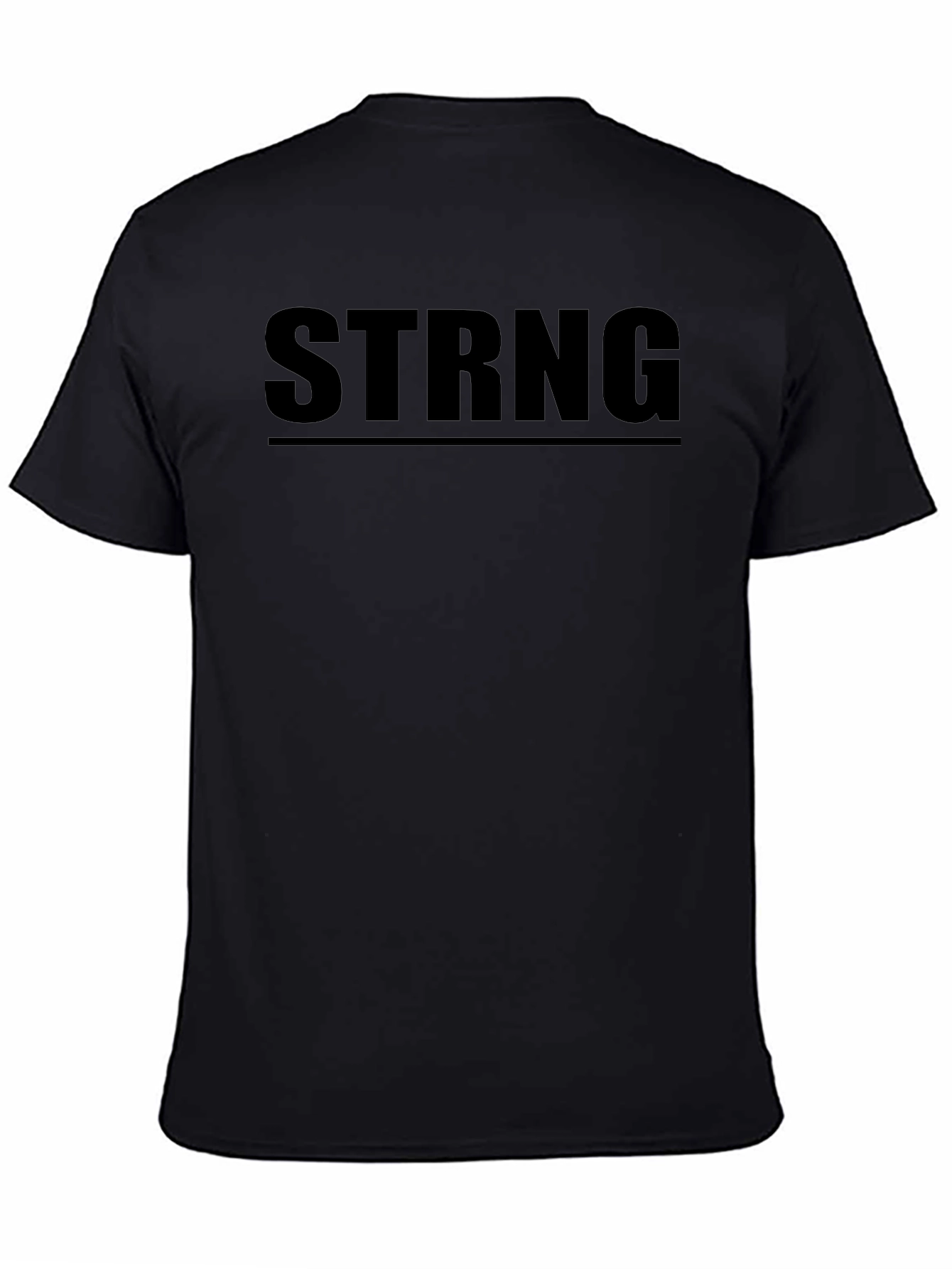 STRNG Graphic Tee - Black Cotton Crew Neck