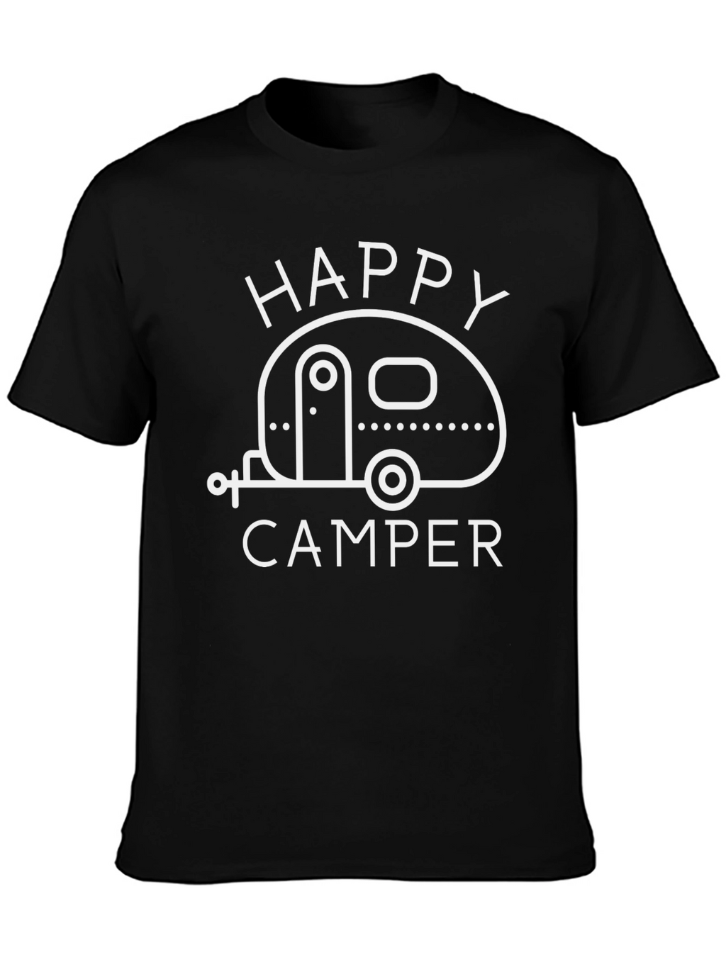 Happy Camper Graphic Tee - Black Camping T-Shirt
