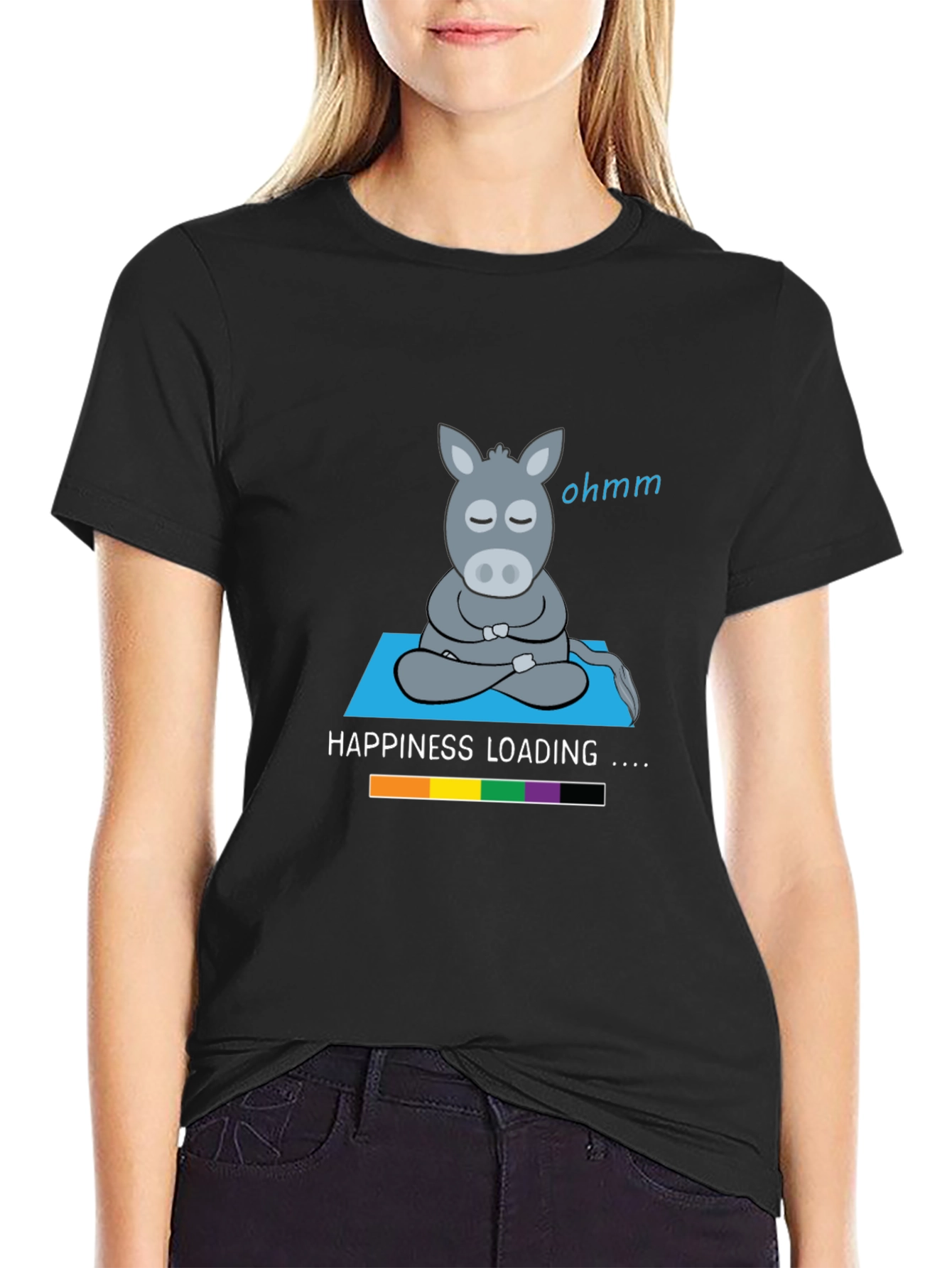 Yoga Donkey T-Shirt - Ohmm Happiness Loading
