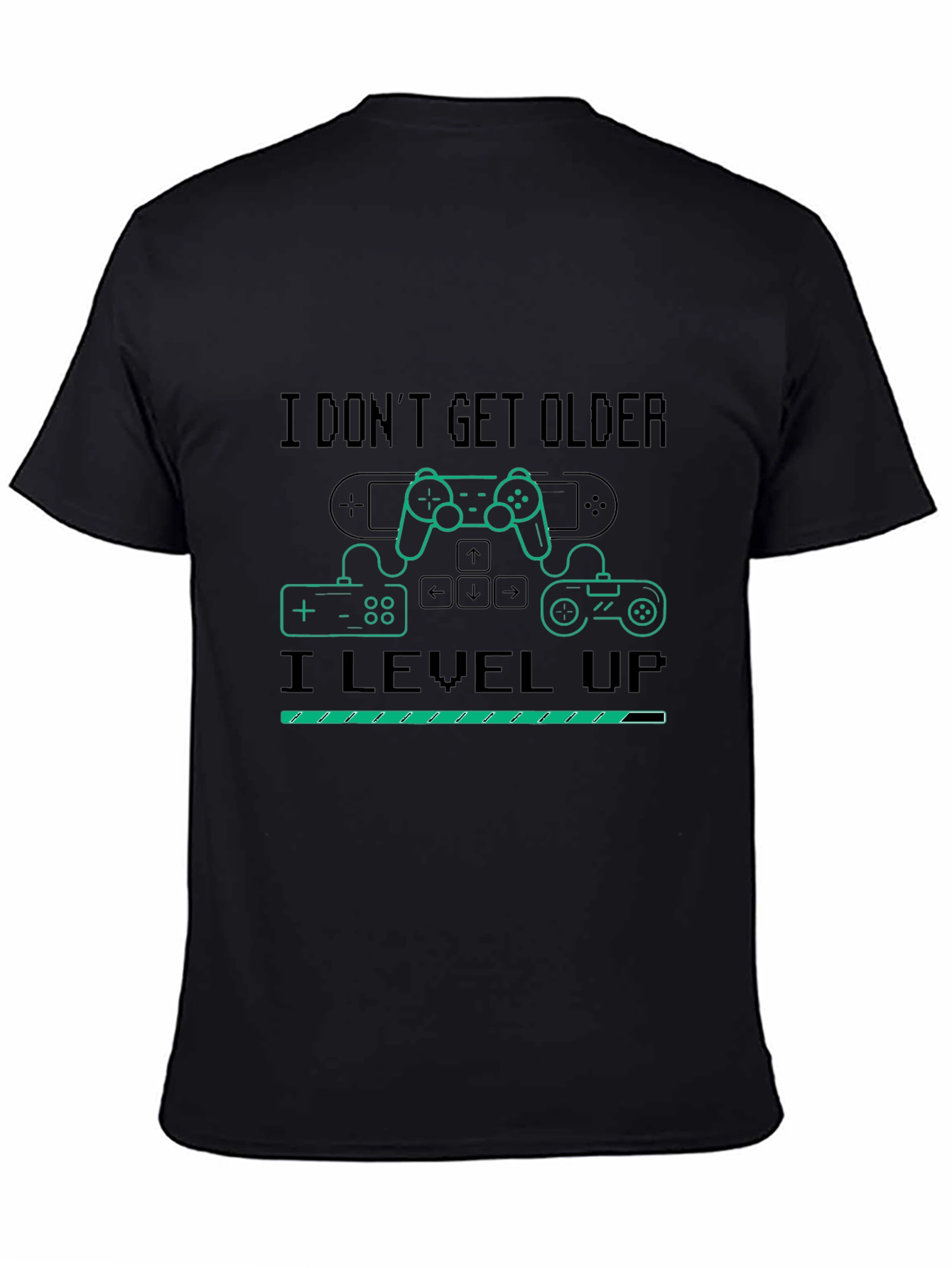 I Level Up Gamer T-Shirt - Black Cotton