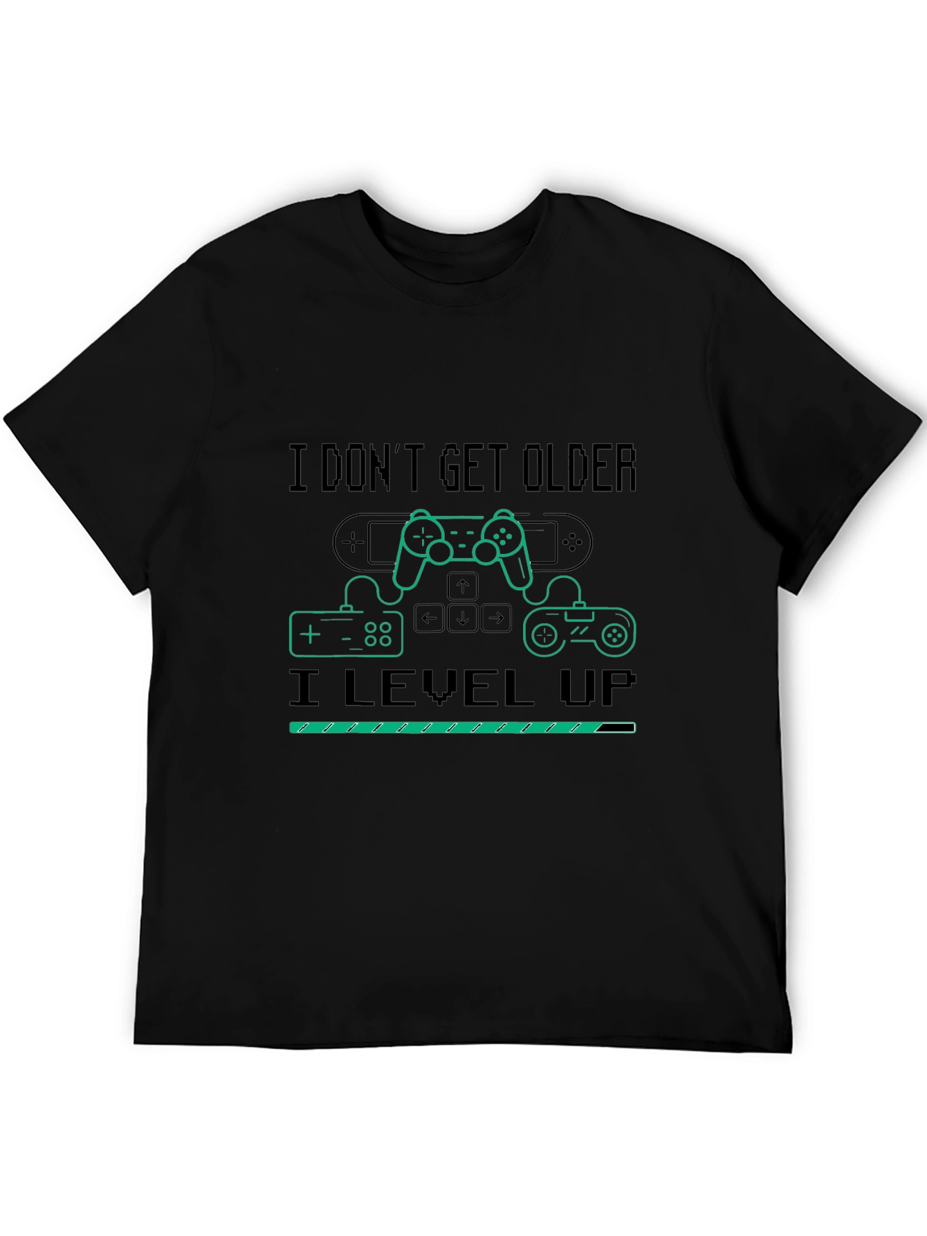 I Level Up Gamer T-Shirt - Black Cotton