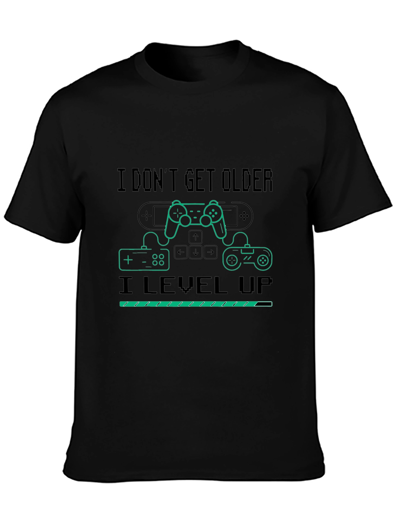 I Level Up Gamer T-Shirt - Black Cotton