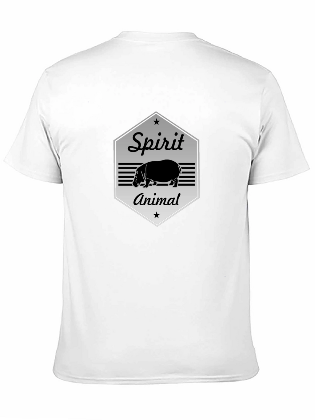 Hippo Spirit Animal Graphic Tee - Black Cotton T-Shirt