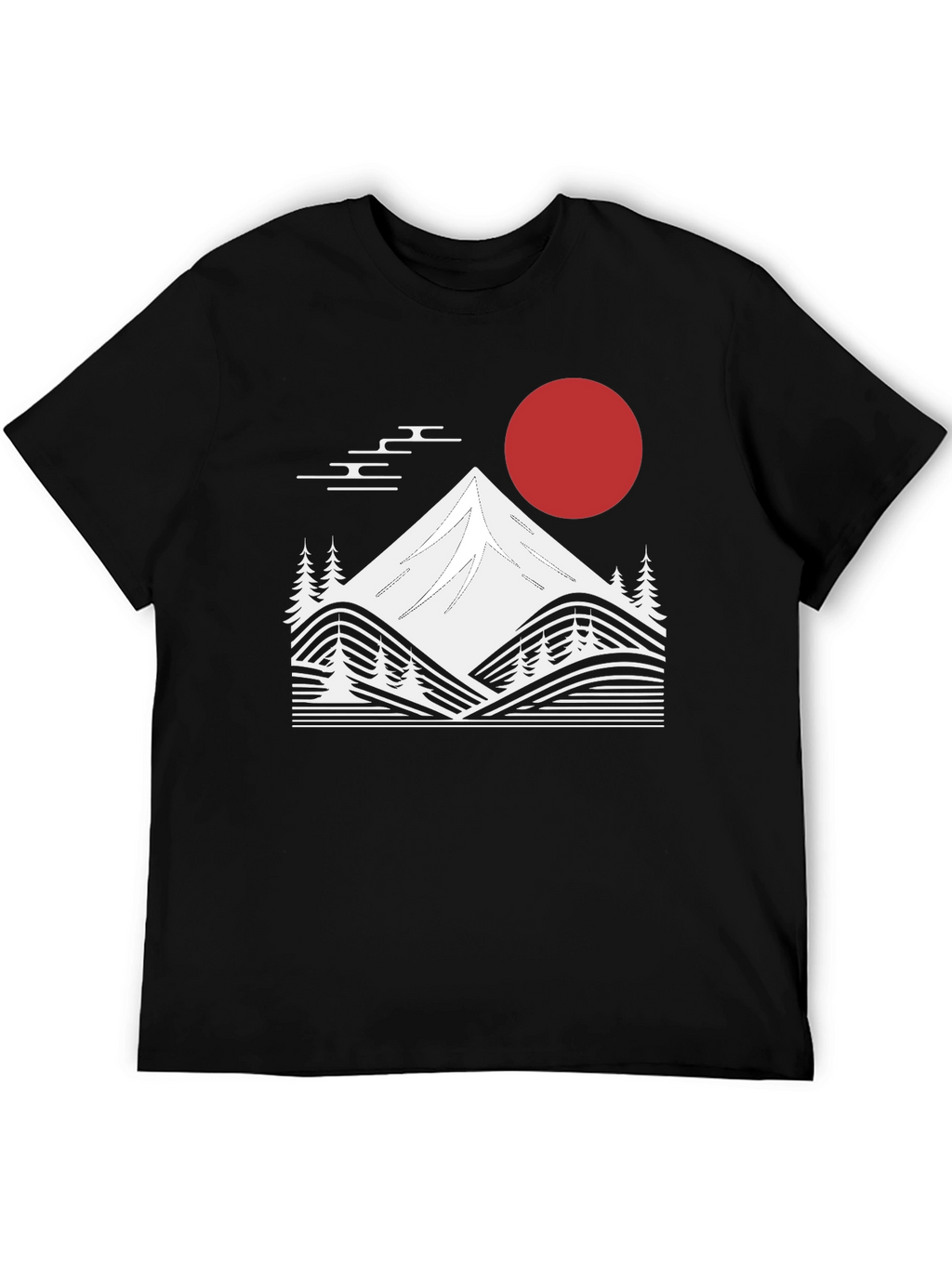 Japanese Mountain Graphic Tee - Black