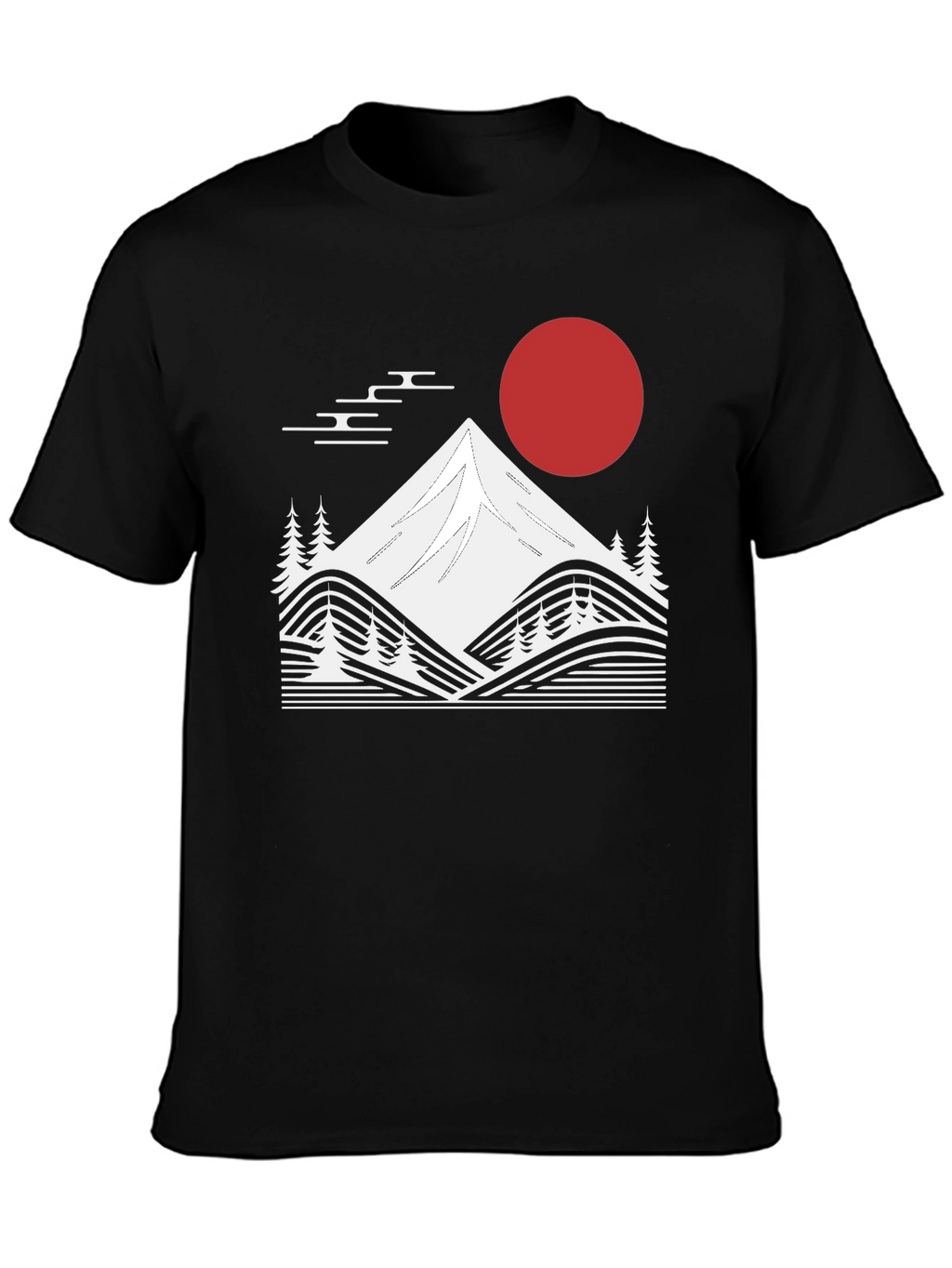 Japanese Mountain Graphic Tee - Black