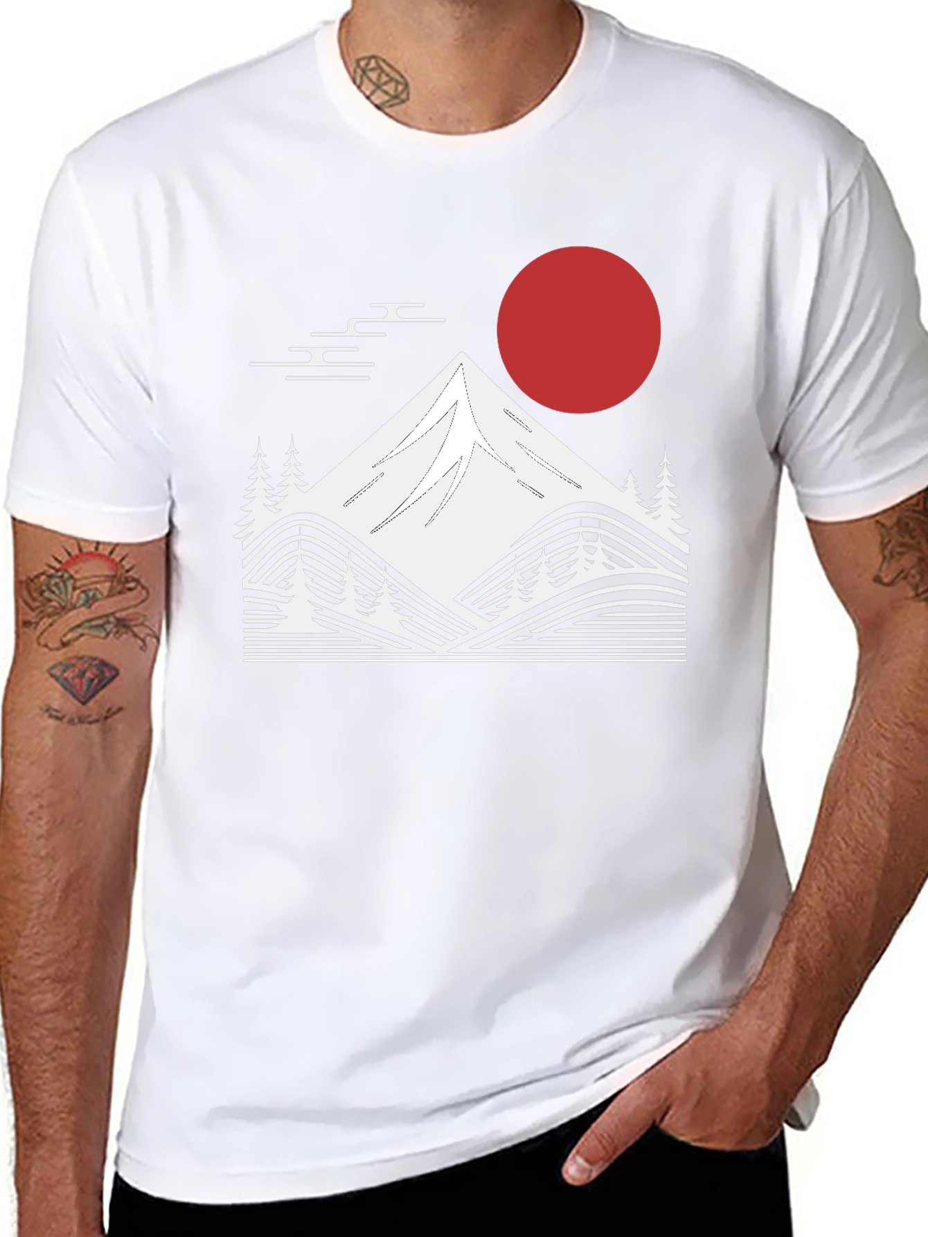 Japanese Mountain Graphic Tee - Black