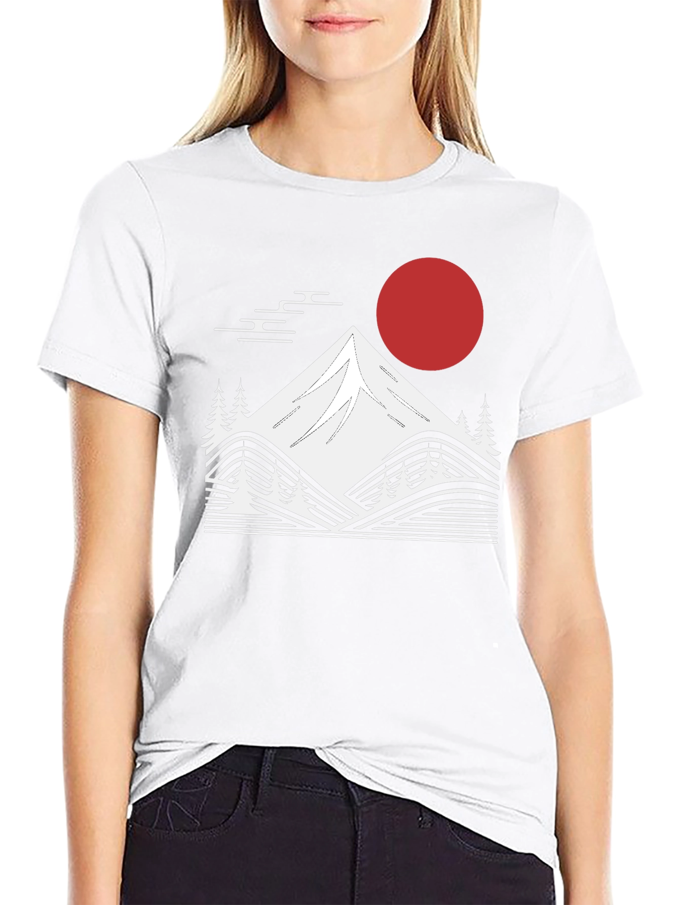 Japanese Mountain Graphic Tee - Black