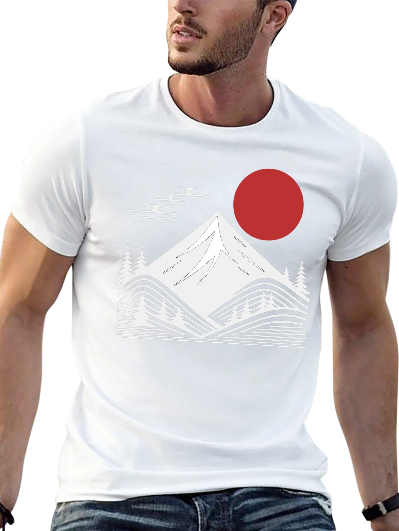 Japanese Mountain Graphic Tee - Black