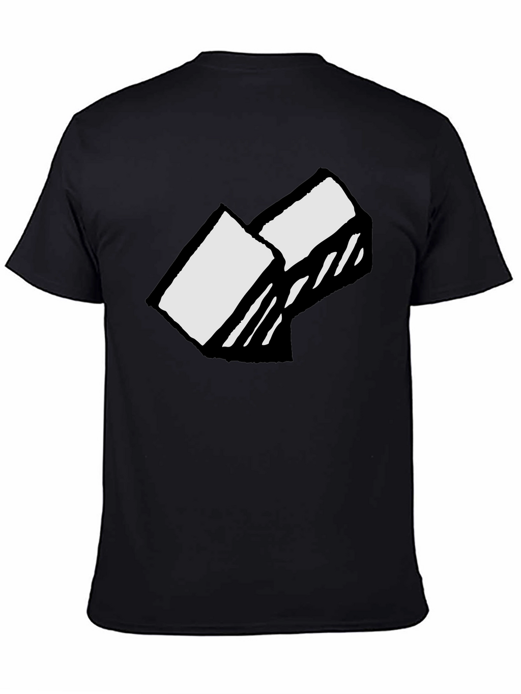 Abstract Block Graphic Tee - Soft Cotton Black T-Shirt