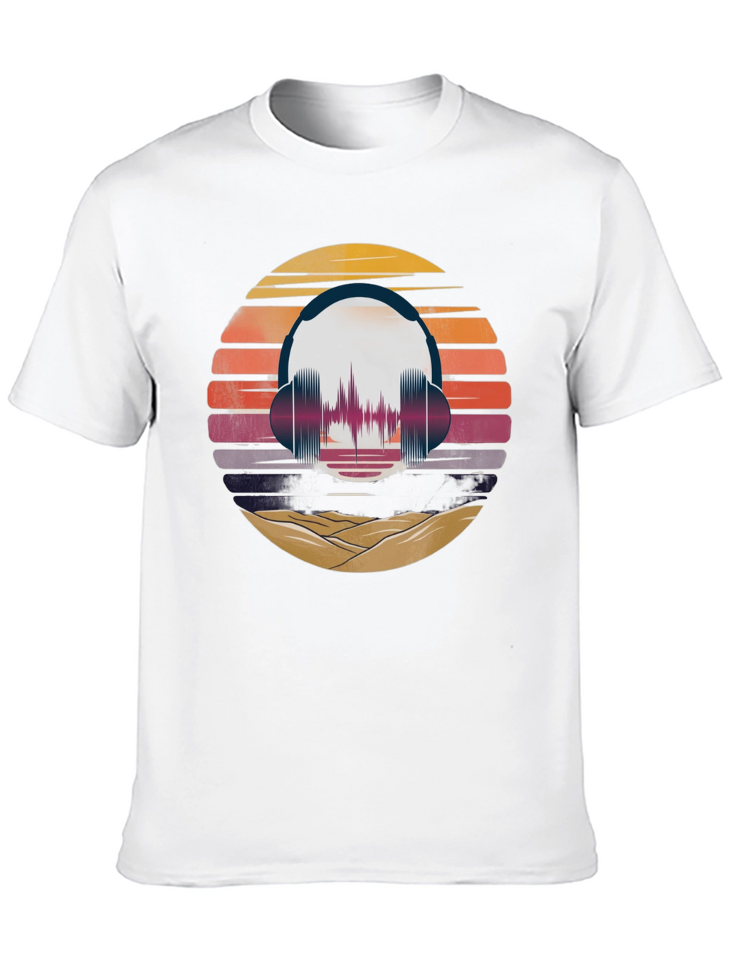 Retro Sunset Headphone Graphic Tee