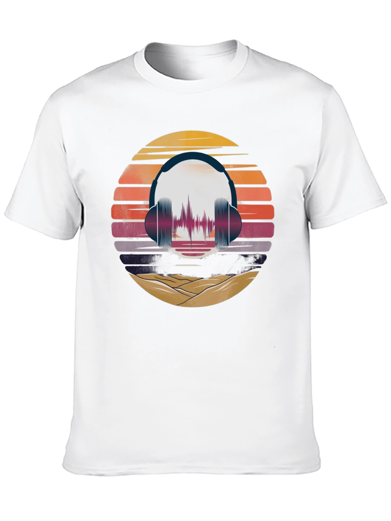 Retro Sunset Headphone Graphic Tee