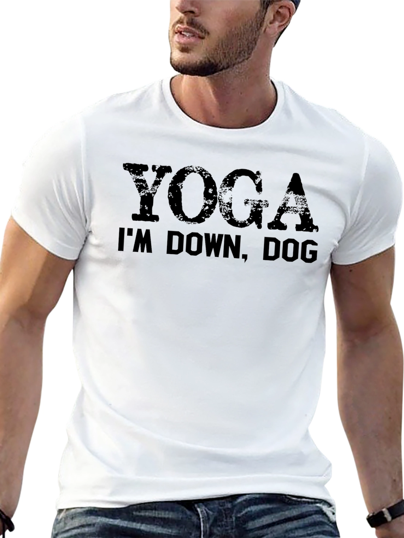 “Yoga I’m Down Dog” T-Shirt – Funny Yoga Graphic Tee