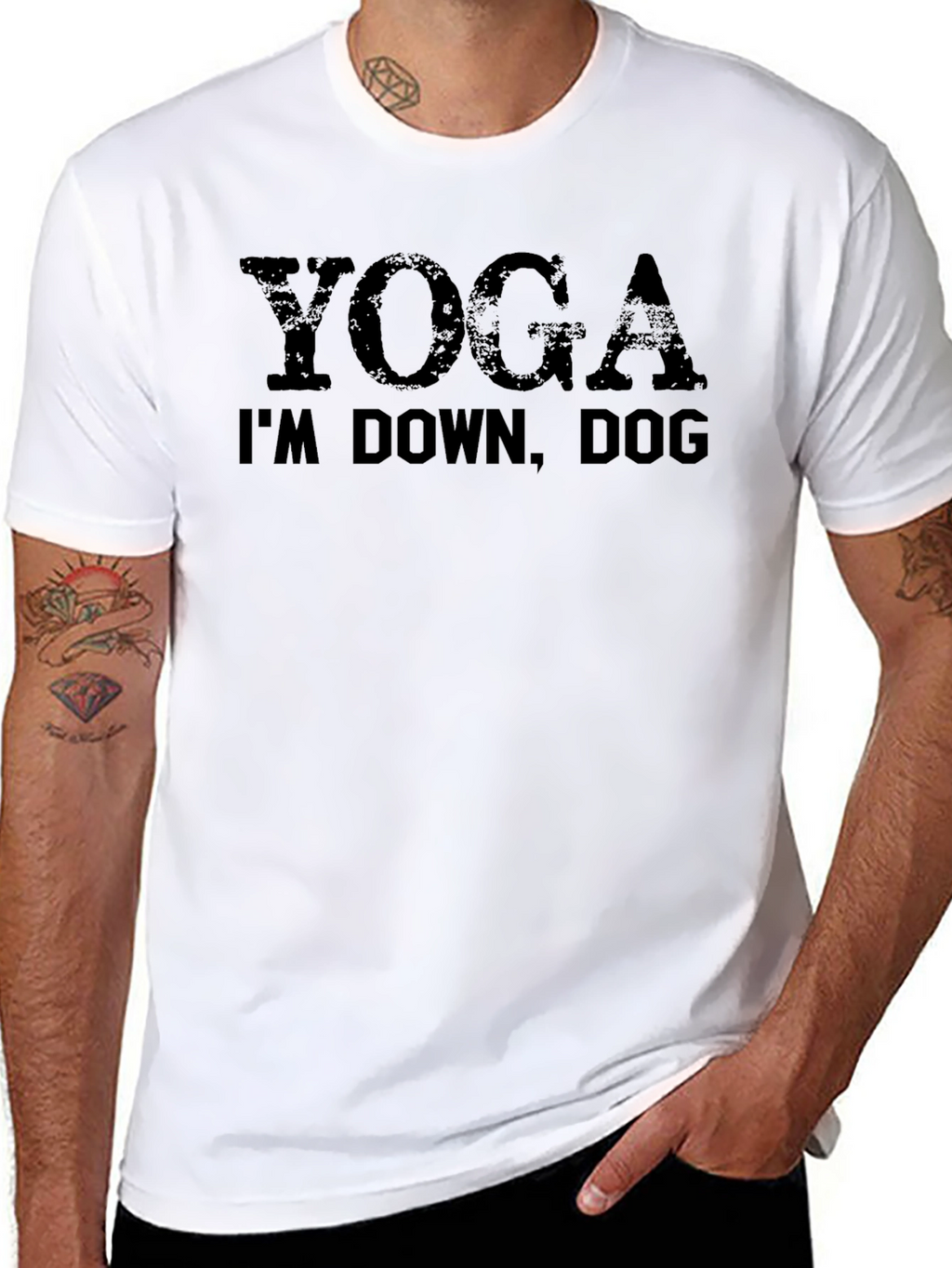 “Yoga I’m Down Dog” T-Shirt – Funny Yoga Graphic Tee