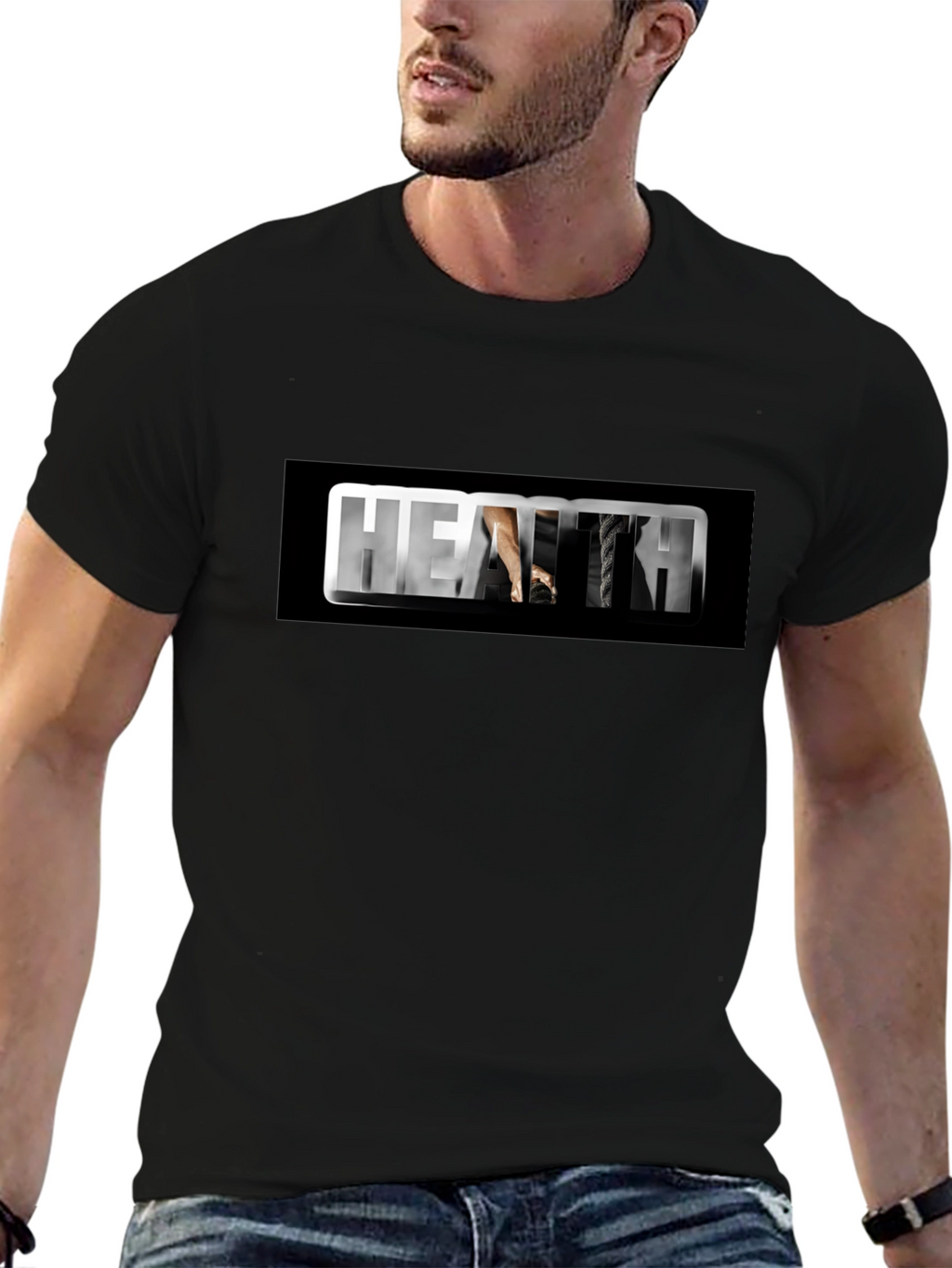 Health Black Graphic Tee