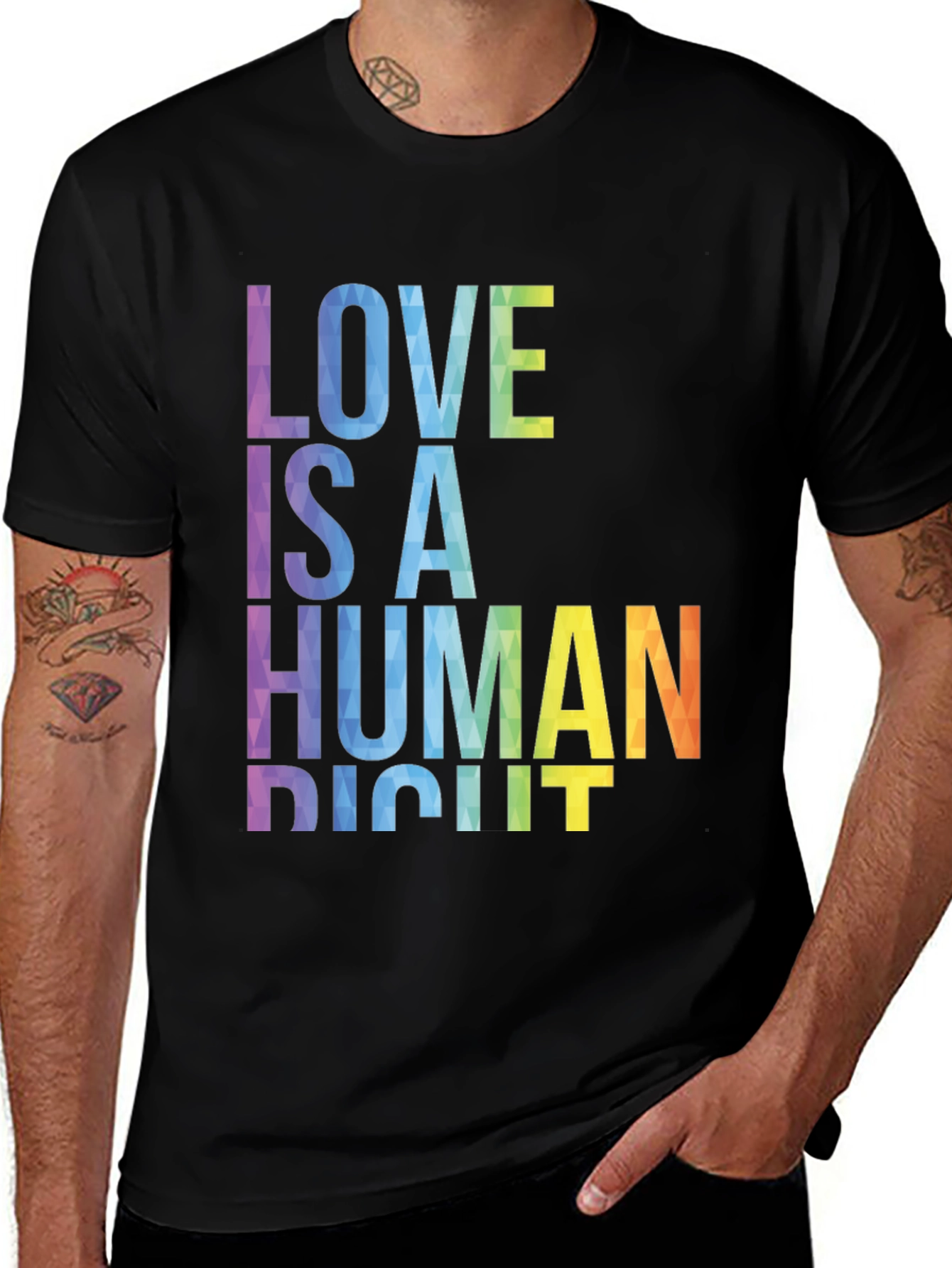Love is a Human Right LGBTQ+ Rainbow T-Shirt