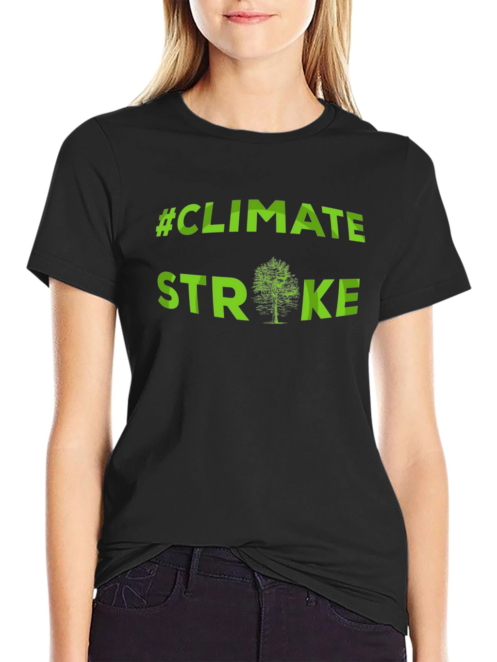 Climate Strike Tree T-Shirt - Green Print