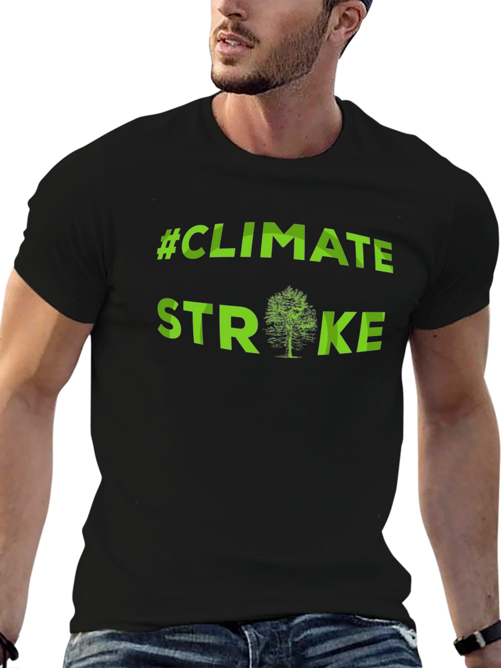 Climate Strike Tree T-Shirt - Green Print