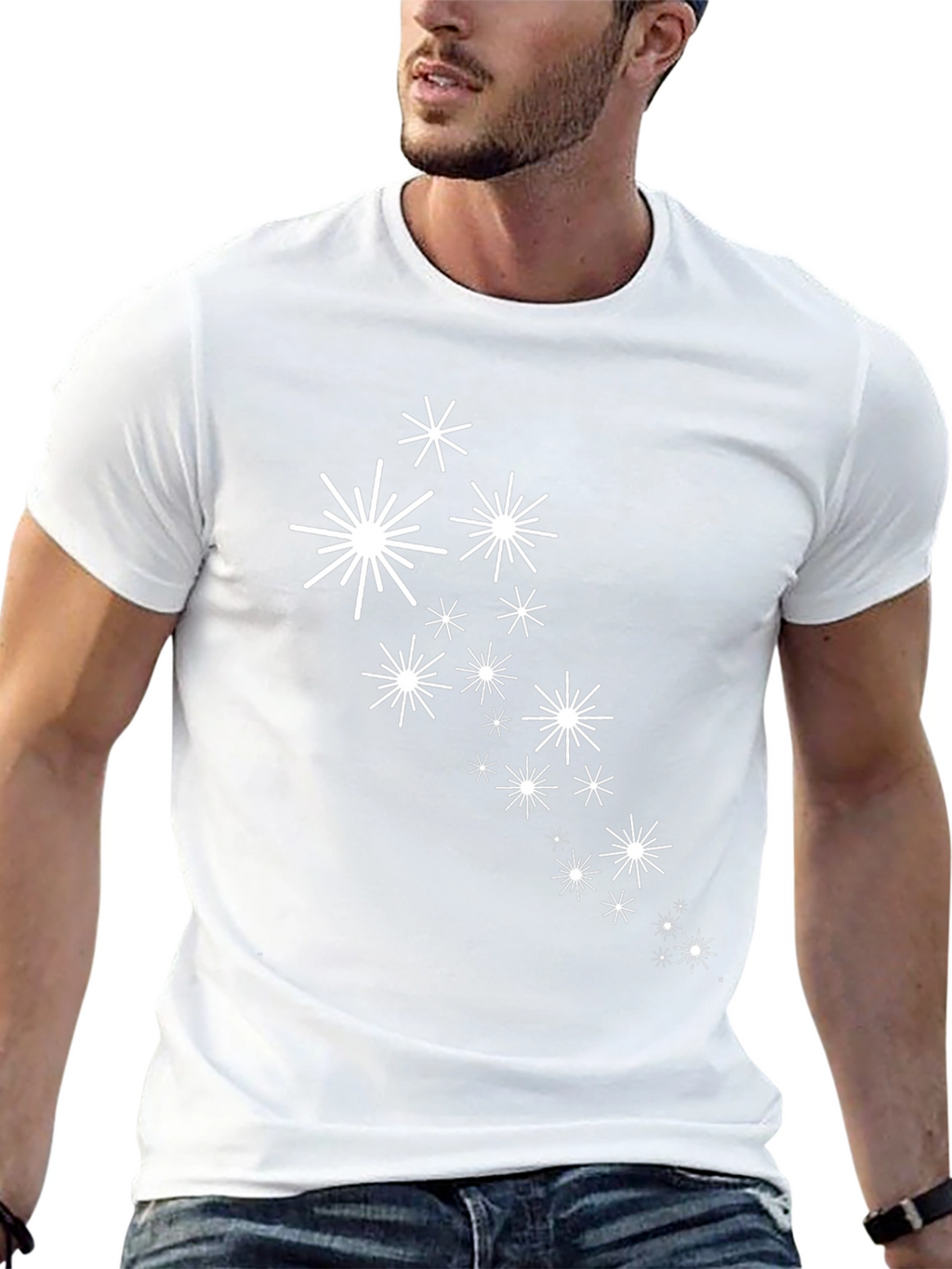 Stylish Black Tee with Starburst Graphic